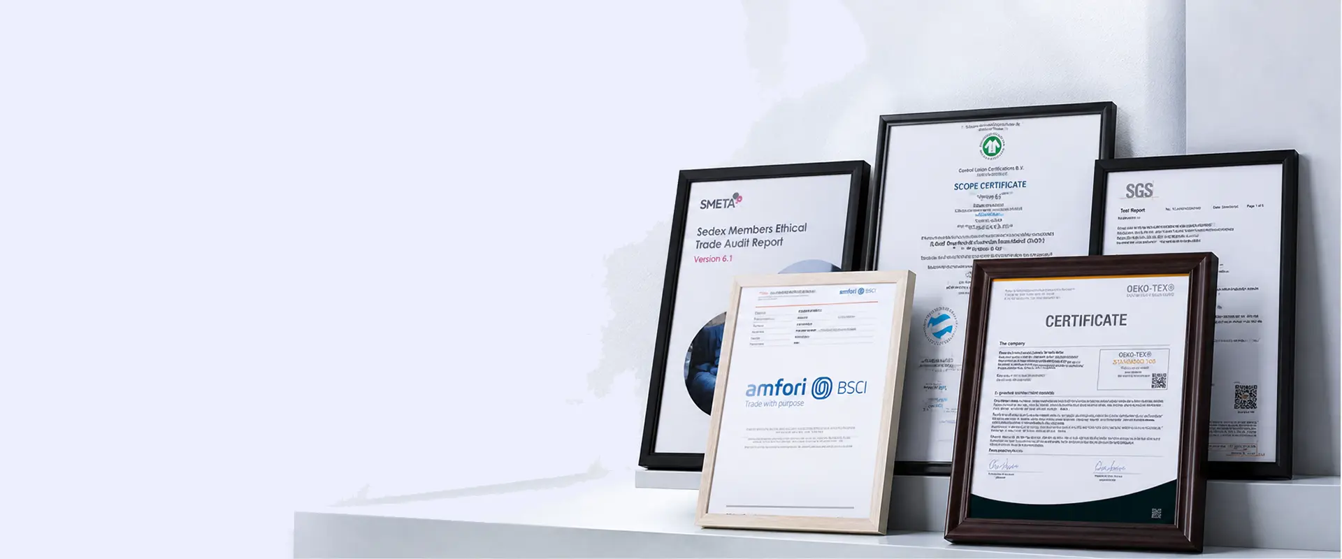 Shirtswise factory certificates and material documents for custom shirt production