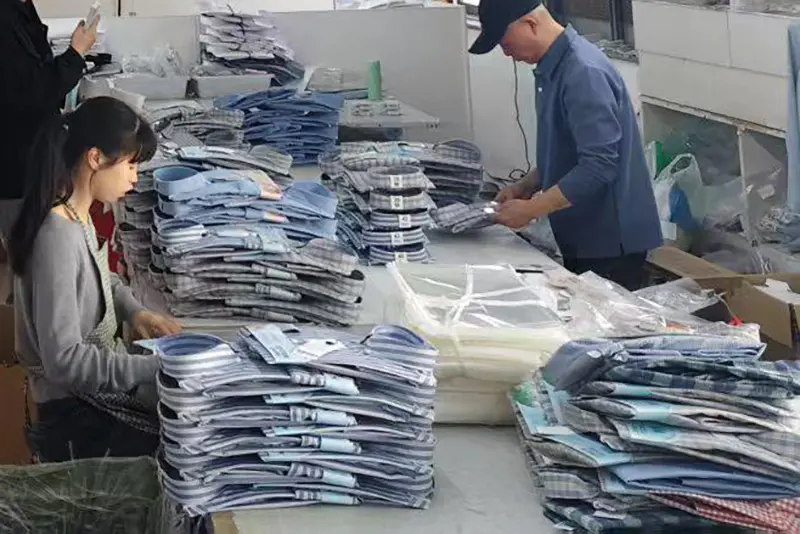 custom shirts folded and packed for bulk shipment