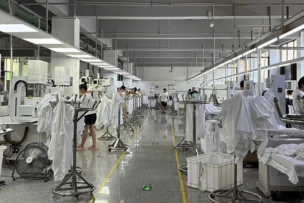 shirt ironing and finishing area inside factory