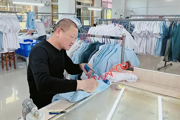 finished shirt quality inspection in factory