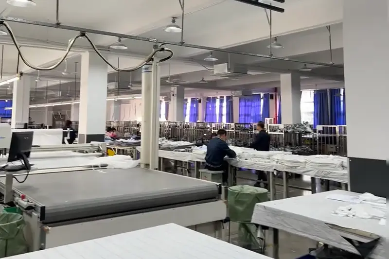 Fabric rolls selected for sustainable custom shirt production