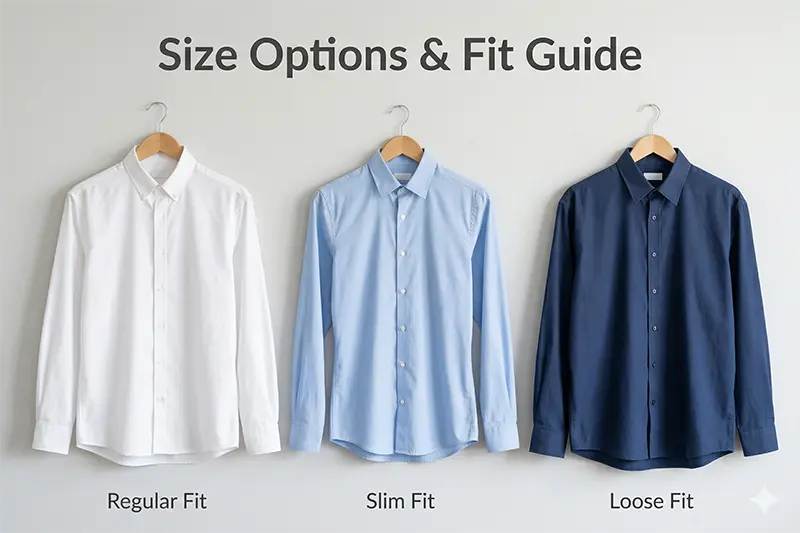 Custom business shirt size and fit guide