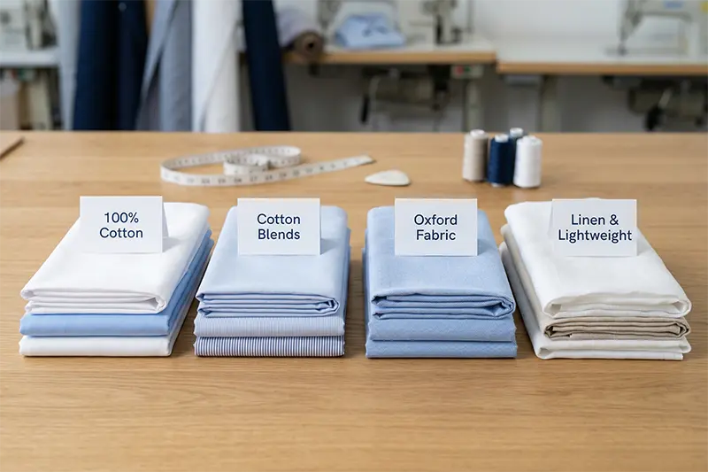 Business shirt fabric options for custom orders