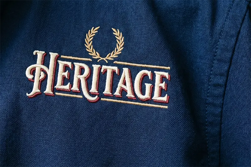 Corporate shirt logo embroidery sample