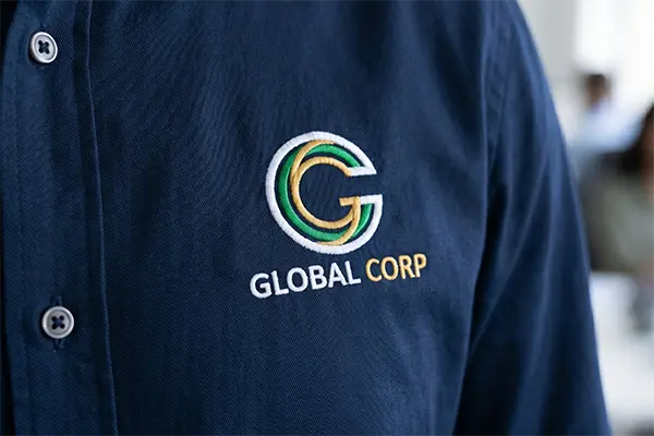 Custom corporate shirts branding and logo application