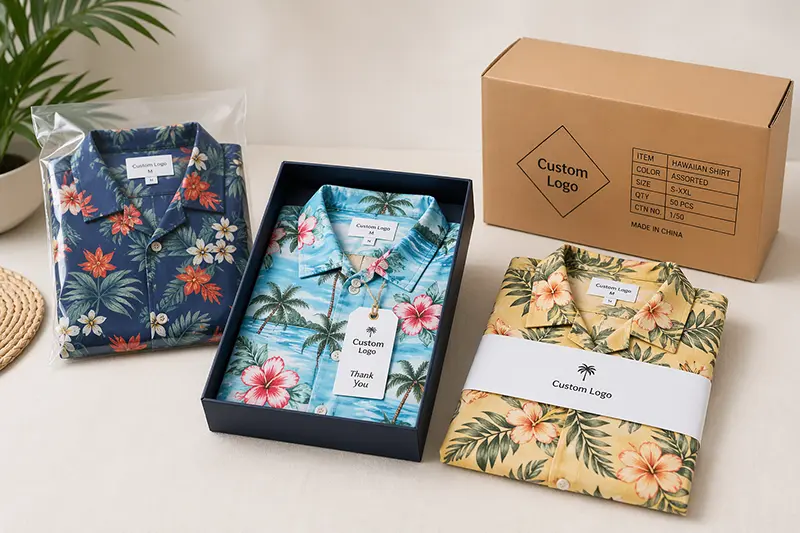 Custom packaging for Hawaiian shirt orders