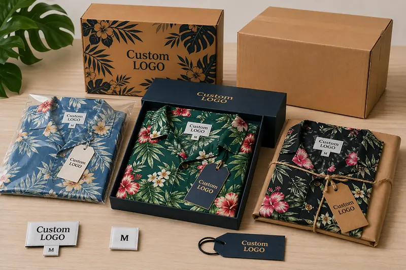 Packaging and labeling options for custom Hawaiian shirts