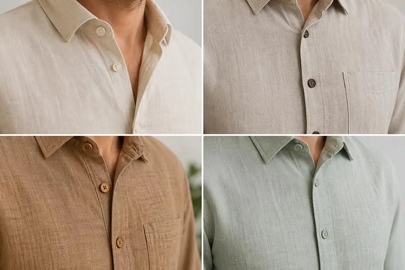 Button options for custom linen shirts