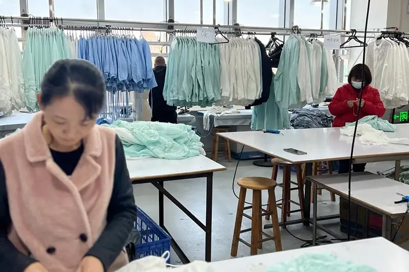 Linen shirt workshop in our factory