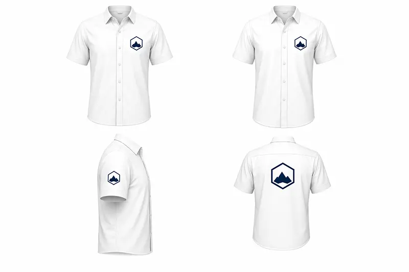 Logo placement options for custom logo shirts