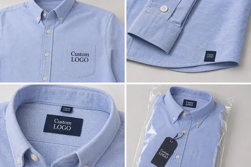 Oxford shirt logo and branding options