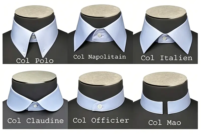 Custom Oxford shirt collar and fit options