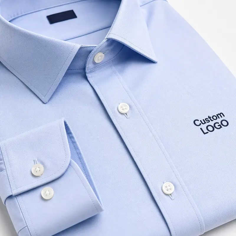 business shirt fabric and logo detail