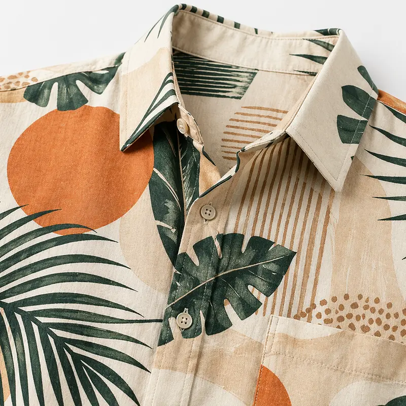 printed shirt pattern and fabric detail