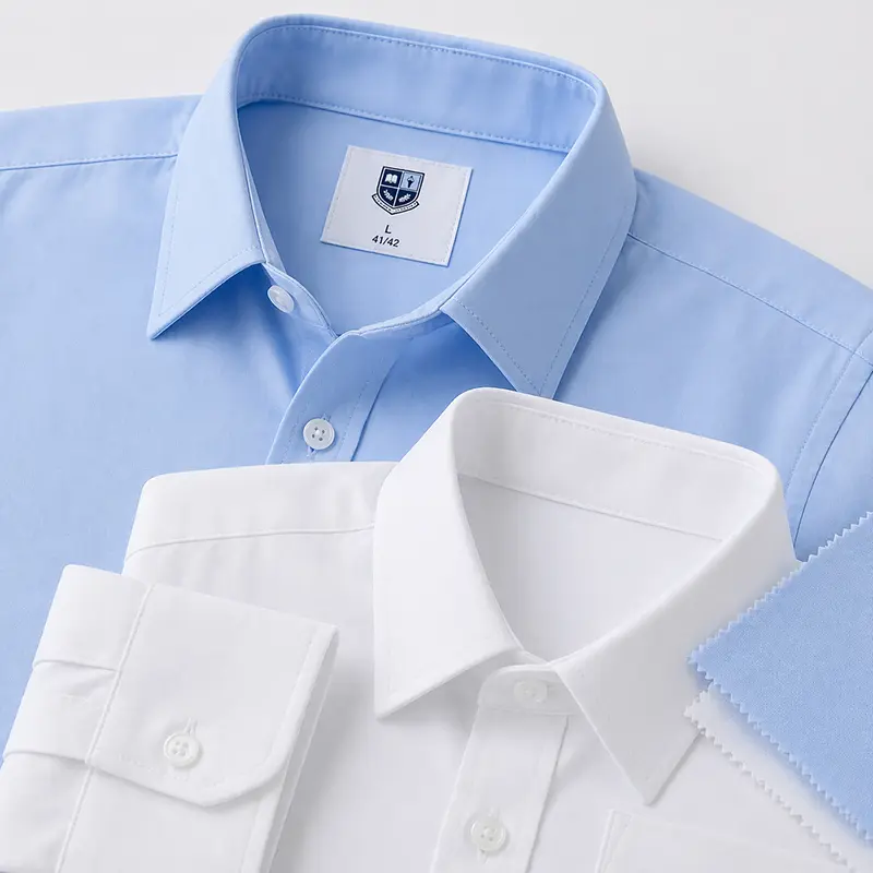 school uniform shirt size label and fabric detail