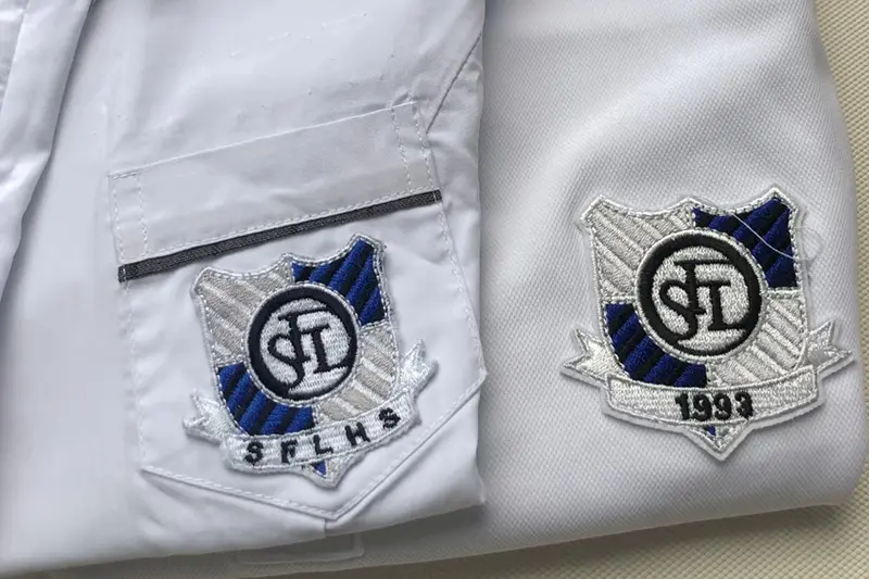 School uniform shirt logo and branding