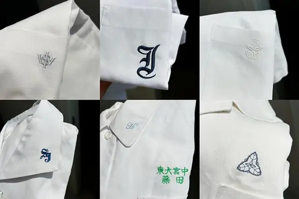 Logo embroidery for school uniform shirts