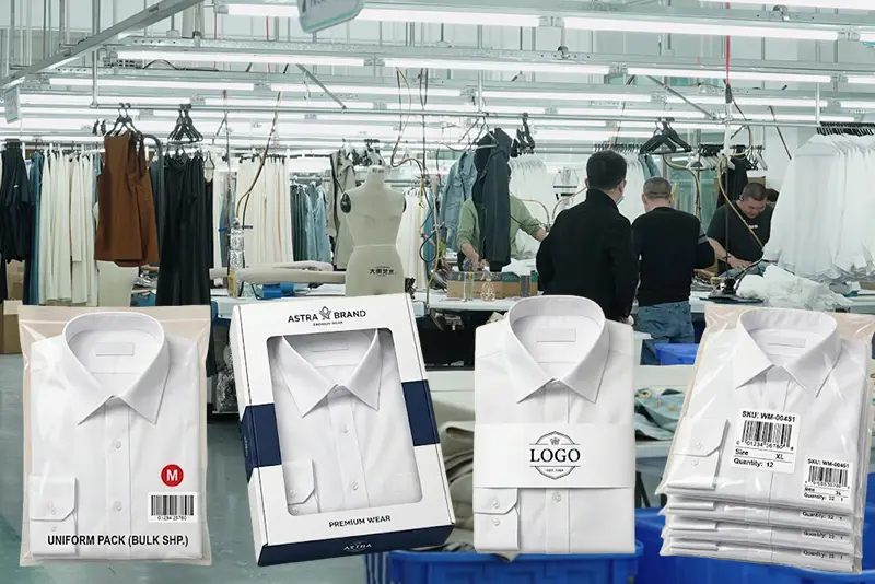 Custom uniform shirts packaging options