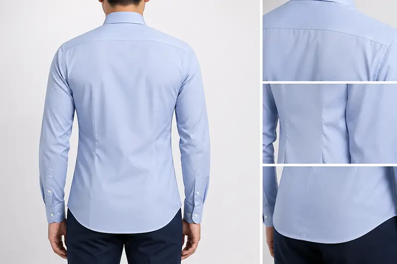 Back darts for custom slim fit shirts