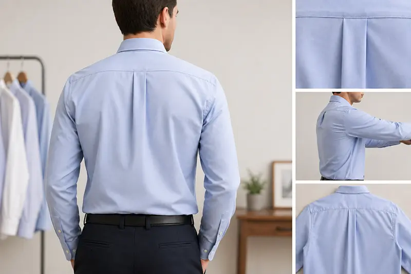 Center back pleat for custom shirts