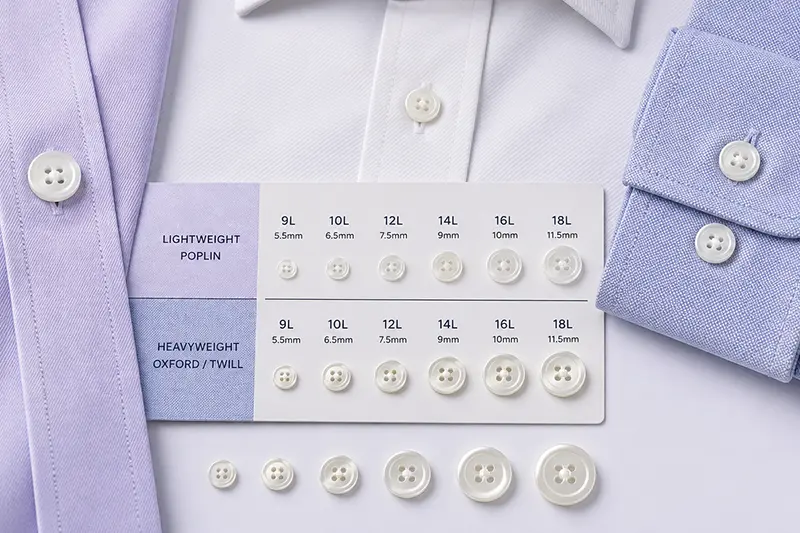 Button size for custom shirts