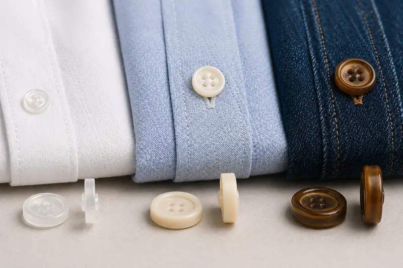 Button thickness for custom shirts