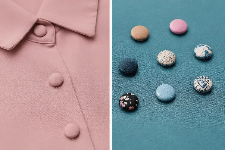 Fabric covered buttons for custom shirts