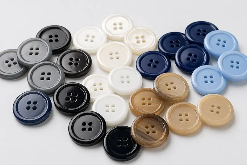 Resin buttons for custom shirts