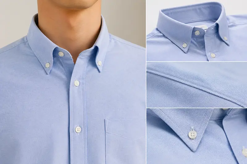 Button-down collar for custom shirts