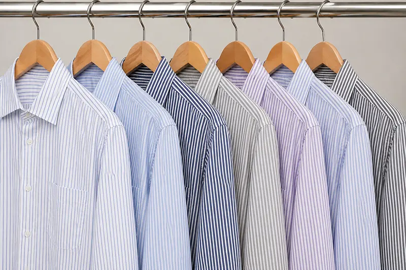 Yarn-dyed stripe fabrics for custom shirts