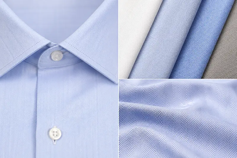 Herringbone fabric texture for custom formal shirts
