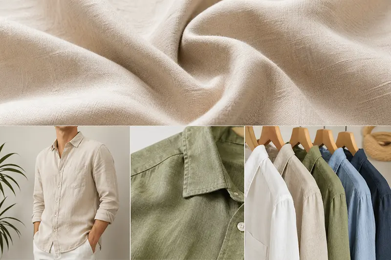 Linen fabric texture for custom summer shirts