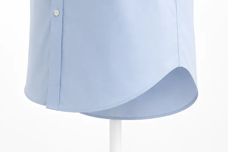 Curved hem for custom shirts
