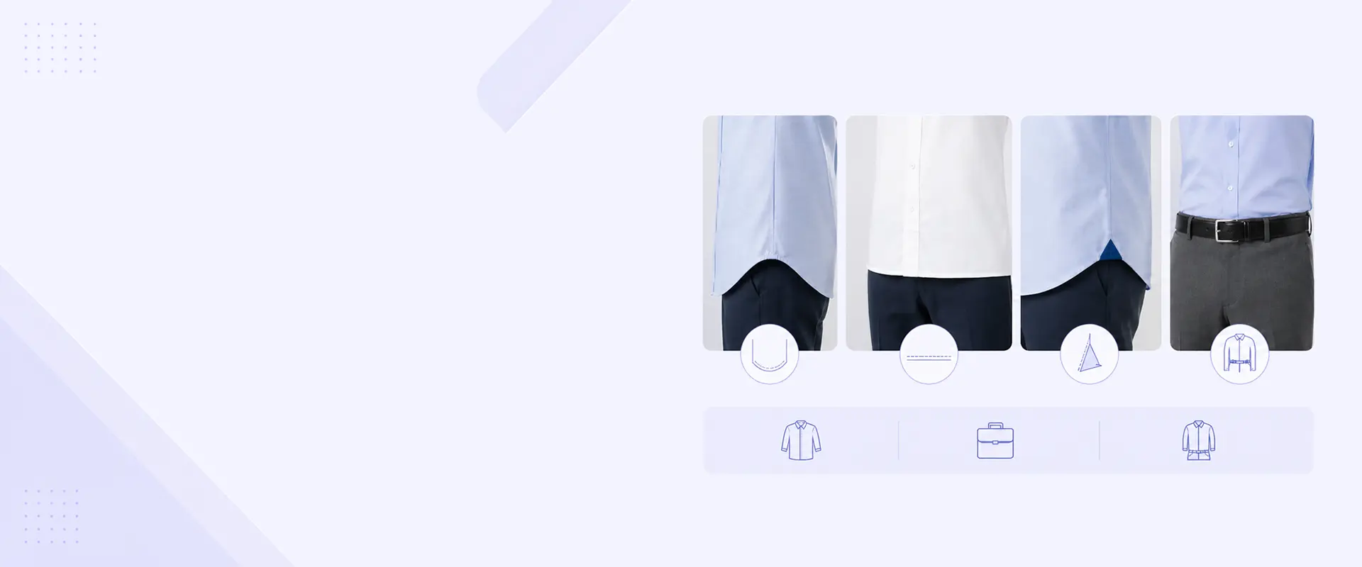 Custom shirt hem options for tucked and untucked styles