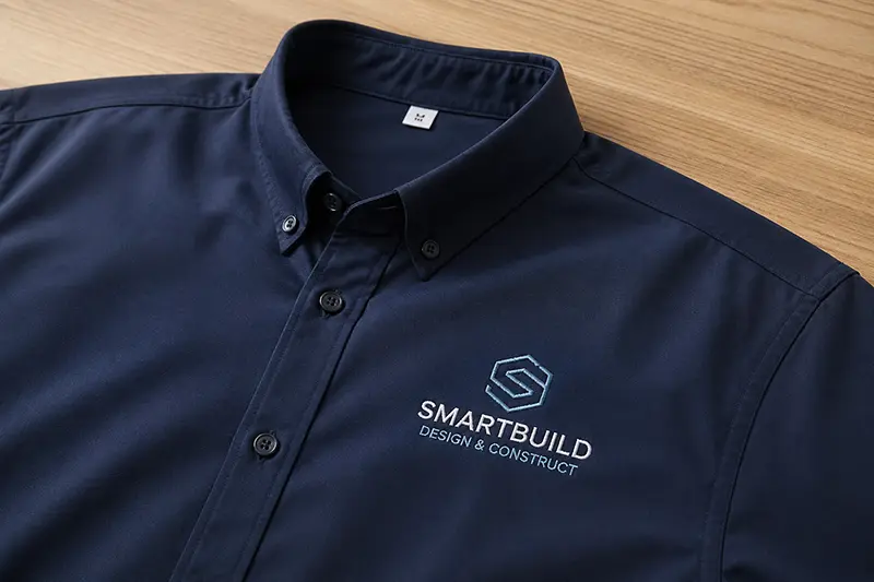 Left chest embroidery logo on custom shirts