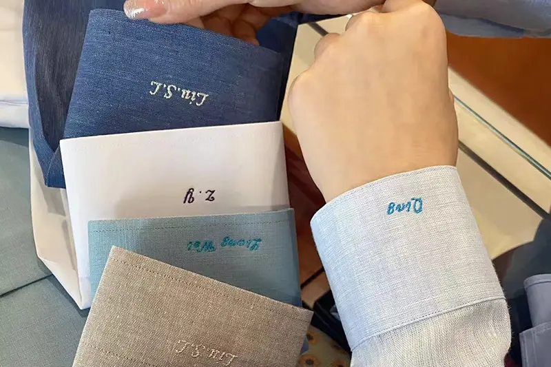 Cuff logo embroidery for custom shirts