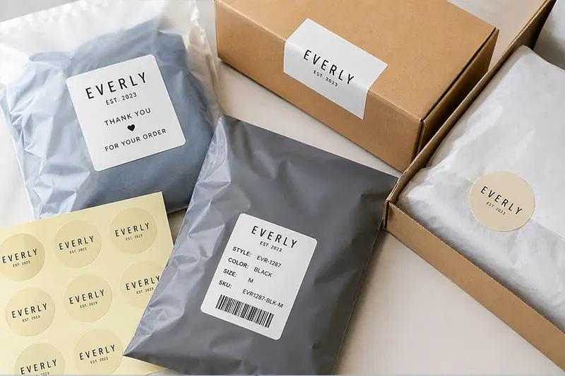 Custom packaging stickers for shirts