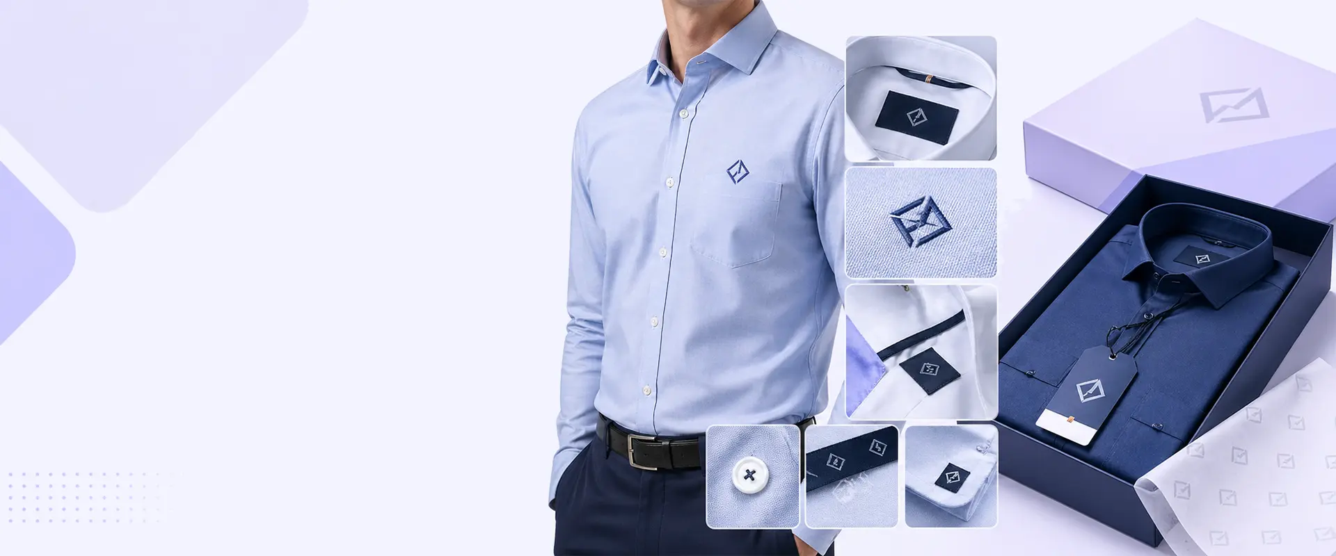 Custom shirt logo and branding options for B2B orders