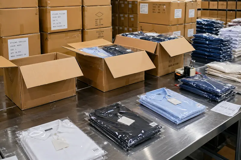 Custom shirt factory packing and quality checking support