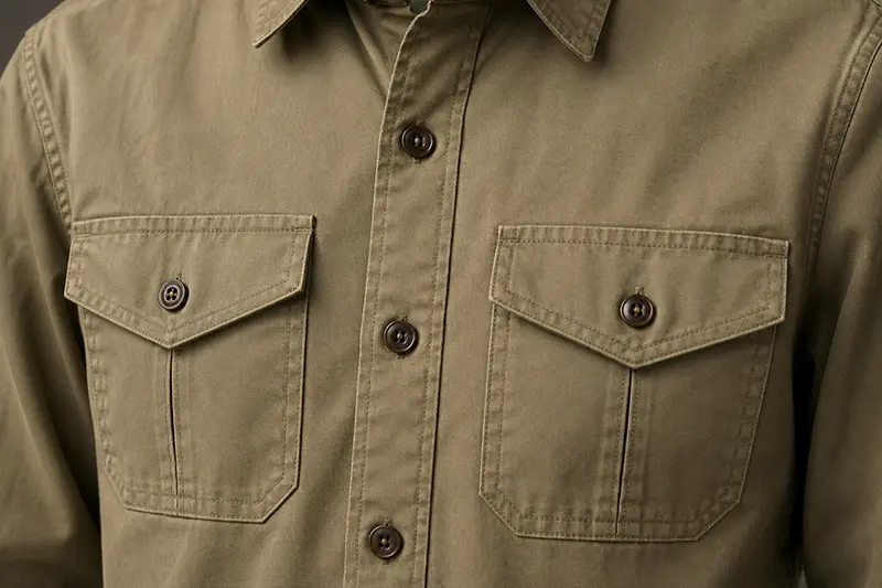 Flap pockets for custom utility shirts
