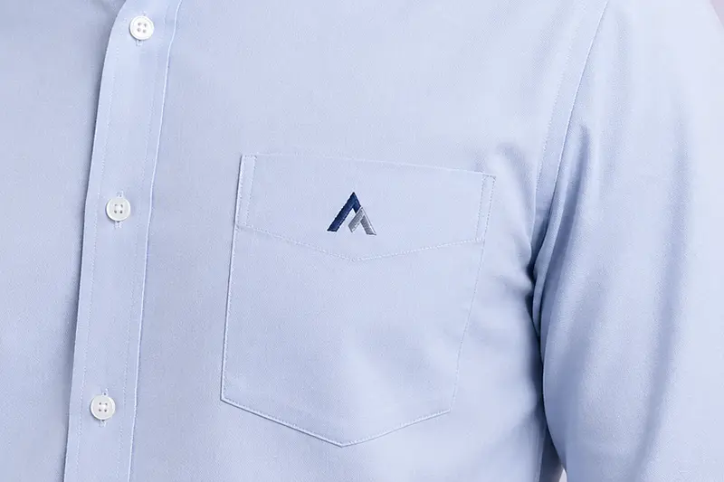 Pocket logo embroidery for custom shirts