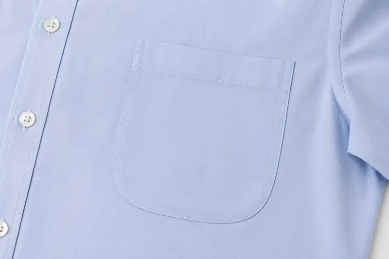 Rounded pocket for custom business shirts
