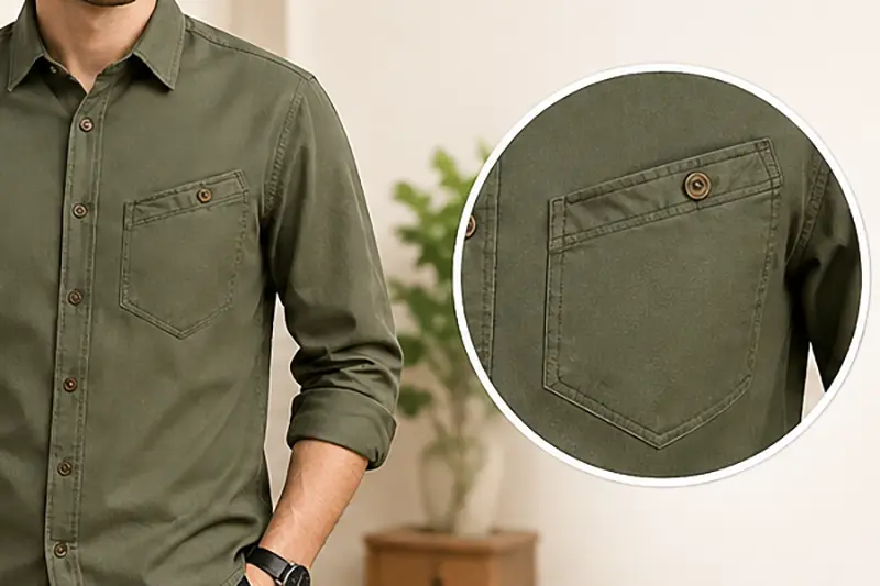 Slanted pockets for casual custom shirts