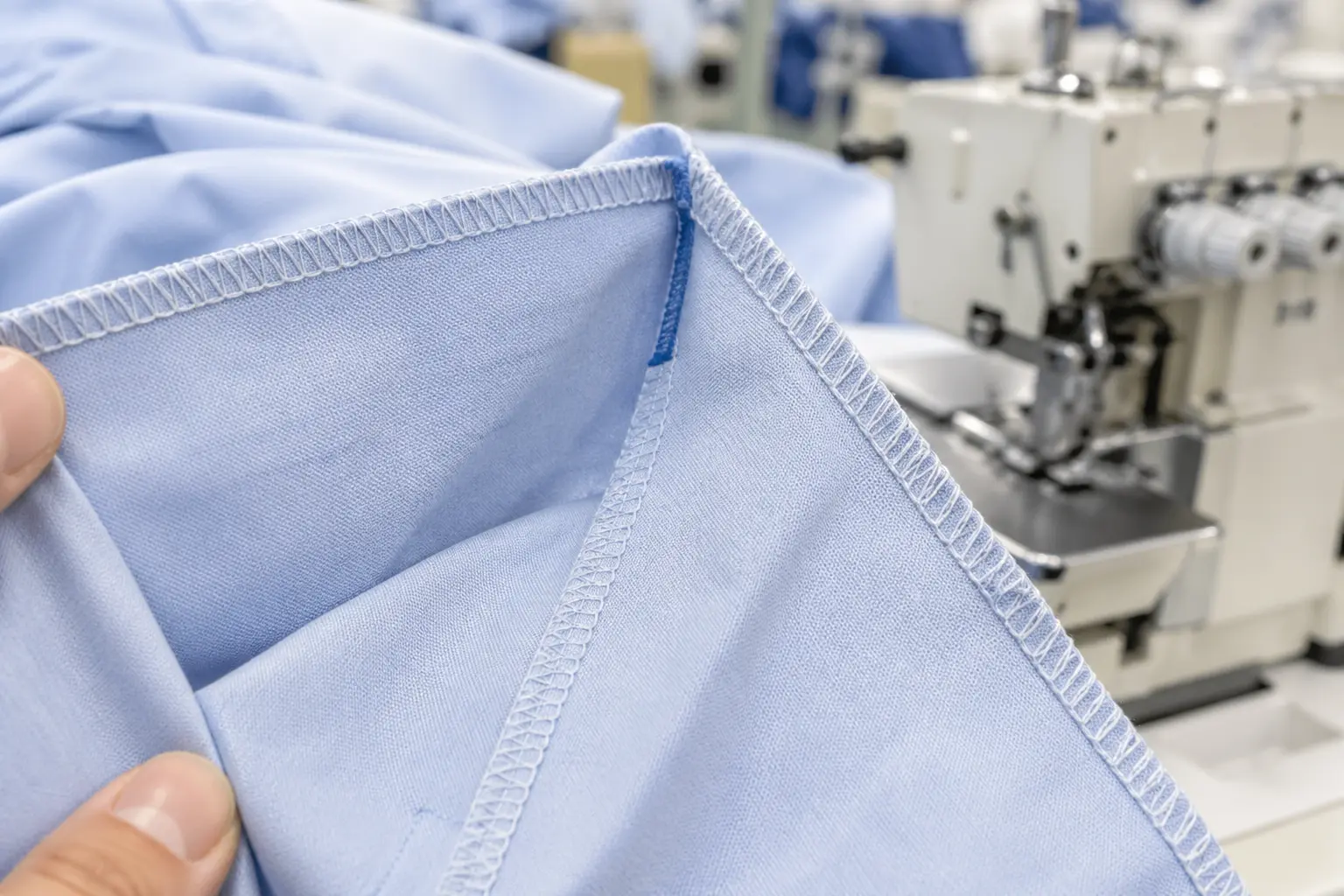Overlock sewing for custom shirts