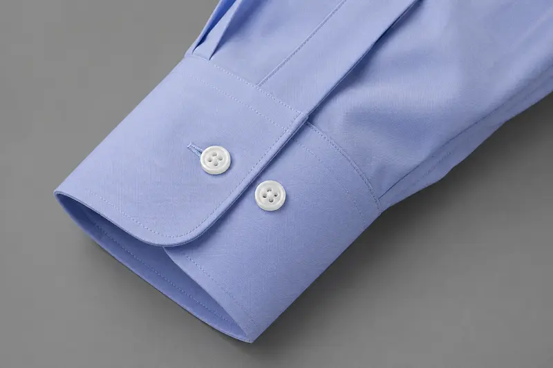 Double button cuff for custom shirts