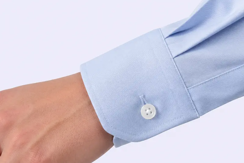Single button cuff for custom shirts