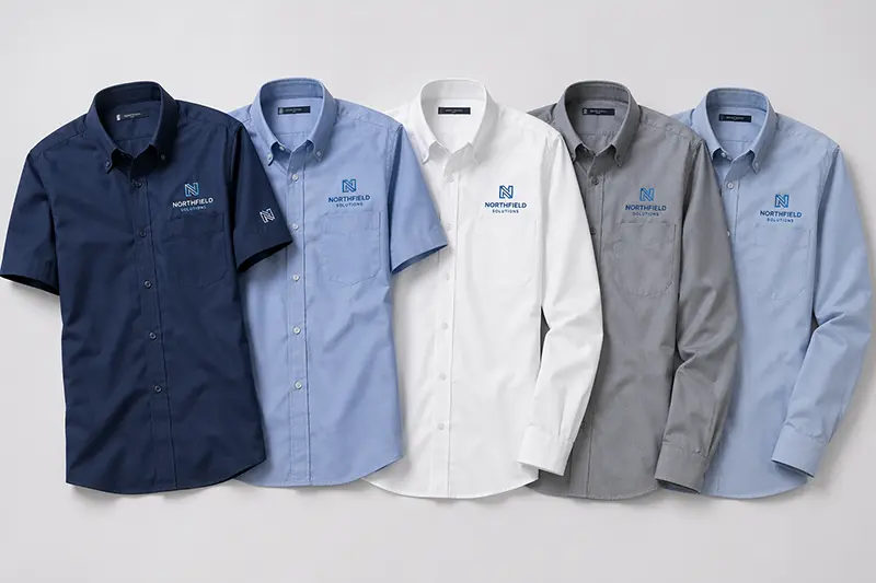 Custom uniform shirts for offices schools hotels and service crews