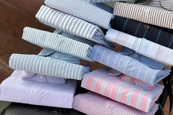 Dress shirt stitching and fabric details