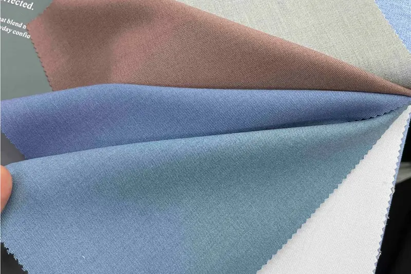 Cotton poplin, oxford, and twill fabric options for custom shirts