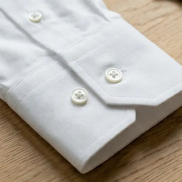 custom business shirt cuff and button detail